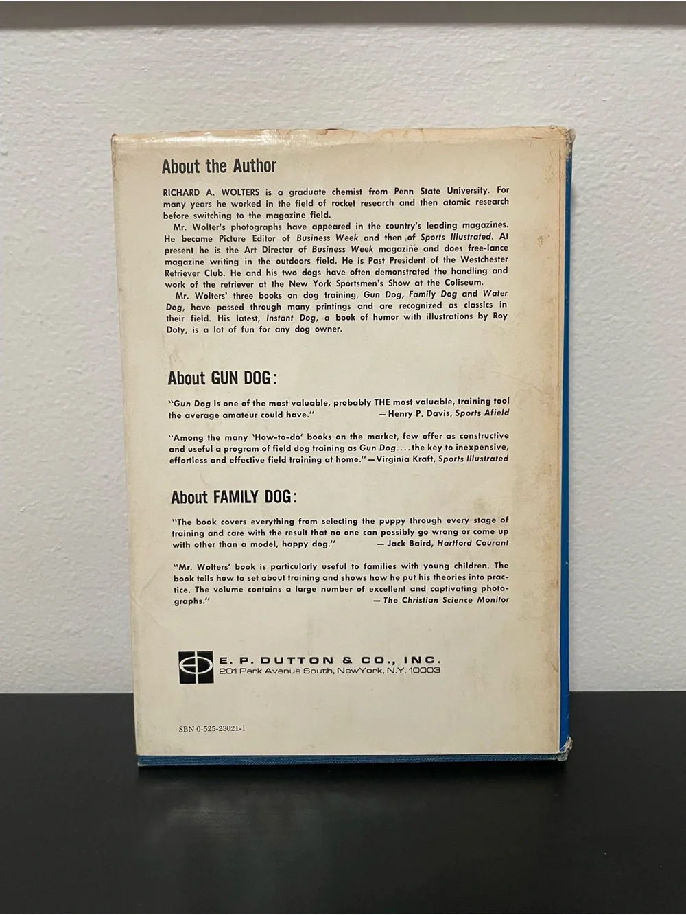 Water Dog Richard A Wolters Book Hardcover Rapid Training Method Vintage 1973